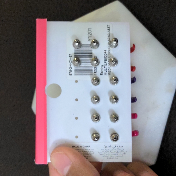 NWOT Max set of pink, red and purple studs and rings - Picture 2 of 2